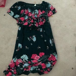 off the shoulder floral dress